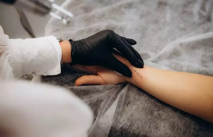Fresh tattoo on arm