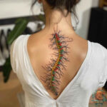 Centipede tattoo design inspired by Polynesian art, symbolizing strength and resilience