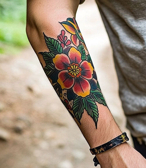 Cool Flower Forearm Tattoo