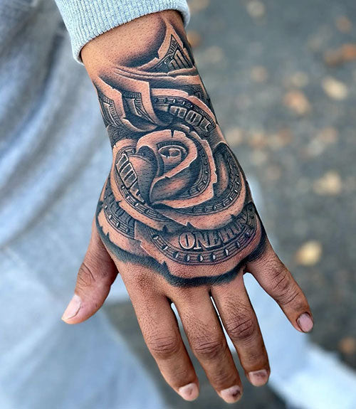 Cool Money Rose Tattoo For Men