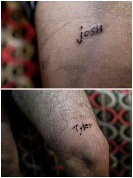 Tyler Joseph and Josh Dun's matching tattoos, symbolizing their friendship