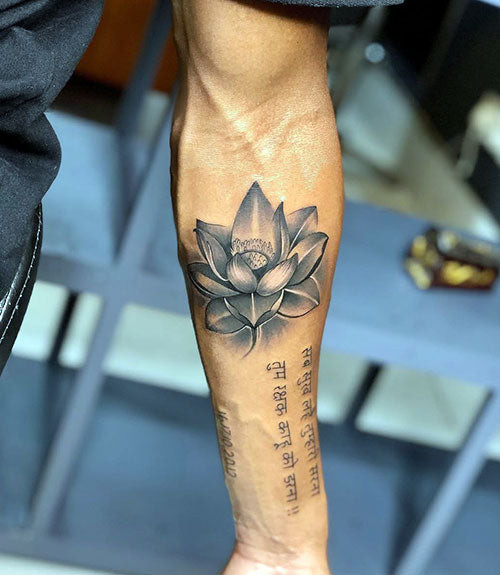Elegant Lotus Flower Tattoo Design