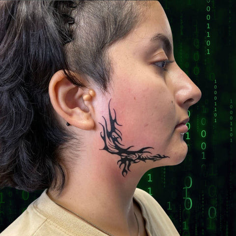 Wider Cybersigilism Tattoo on Face
