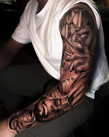 Ghetto Gangster Chicano Tattoo Sleeve