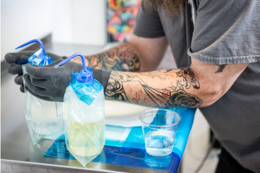 Tattoo Green Soap Bottle