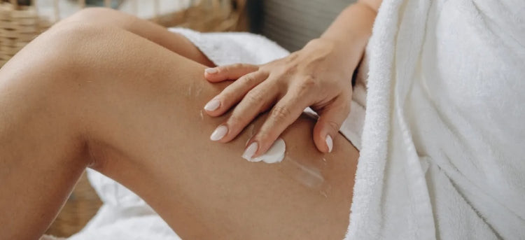 Hair removal cream on the skin