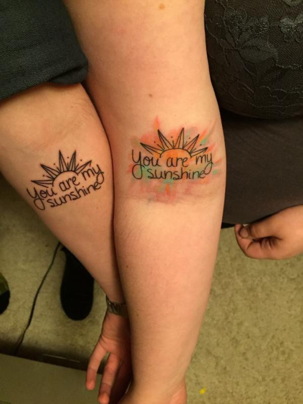 Half Sun you are my sunshine mother daughter tattoo
