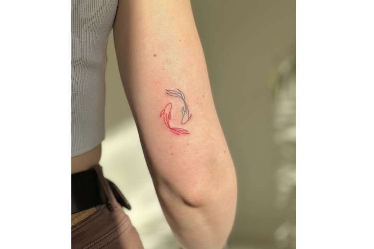 Koi fish father daughter tattoo idea