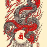 Traditional snake tattoo design on the arm symbolizing rebirth