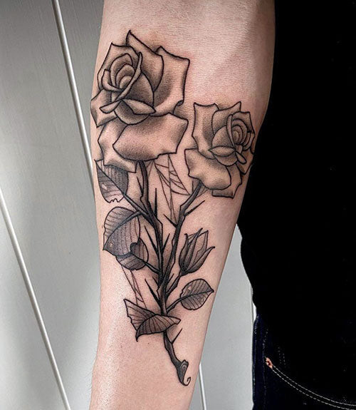 Rose Tattoo with Skillful Shading