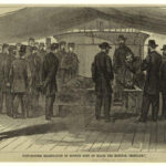 Sketch appeared in Harper's Weekly on May 13, 1865, depicting the pursuit and death of John Wilkes Booth following the assassination of President Lincoln