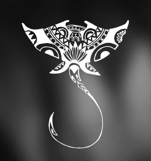 Stingray tattoo, representing adaptation, gracefulness, peacefulness, and protection