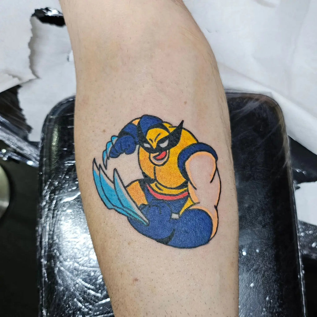 Wolverine tattoo featuring minimalist claws created by Chridd.tattoo on Instagram.